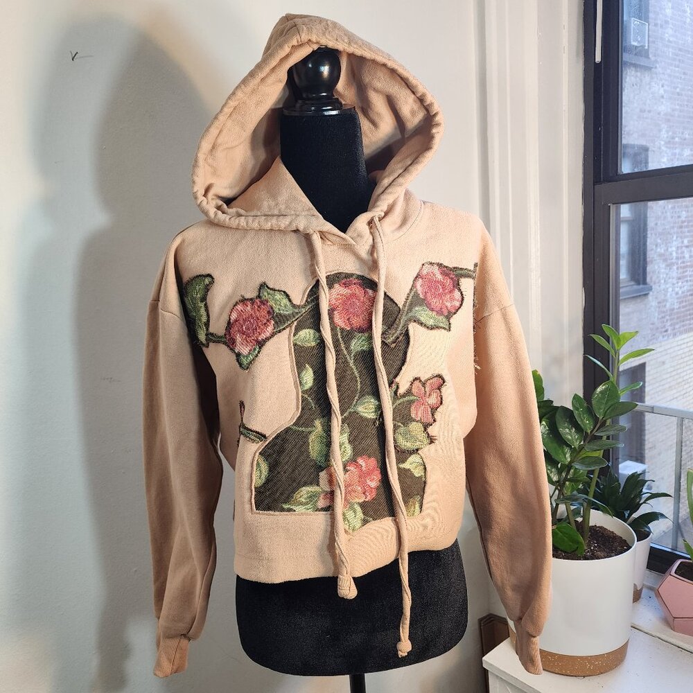 One-of-a-Kind Reworked Cropped Hoodie reworked by me